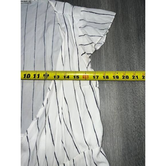 Abercrombie & Fitch White/Grey Y2K Wrap Dress Medium A004460 - Picture 7 of 10